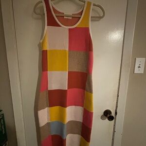 ANDREE BY UNIT Multicolor Patchwork Midi Dress